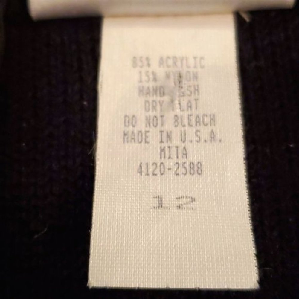 VINTAGE MITA 12 BLACK ACRYLIC KNIT SHORT SLEEVE BODYCON - Picture 4 of 5